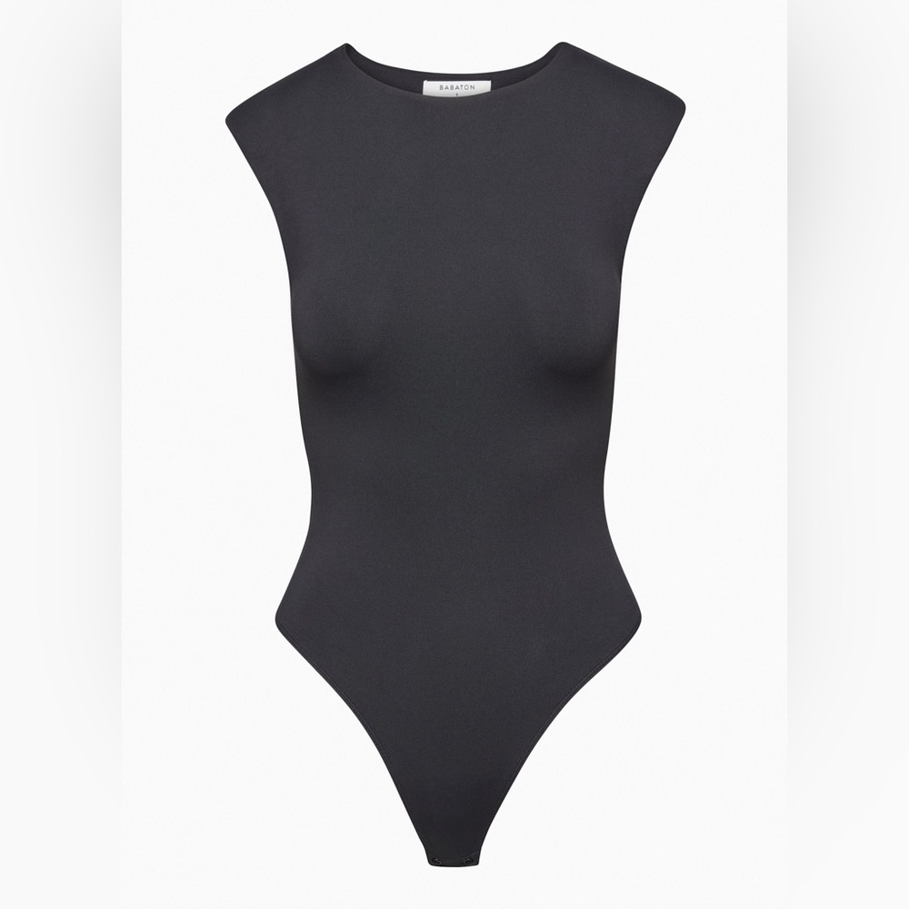 Babaton Sculpt Contour Shoulder Pad Bodysuit in Black Size XS